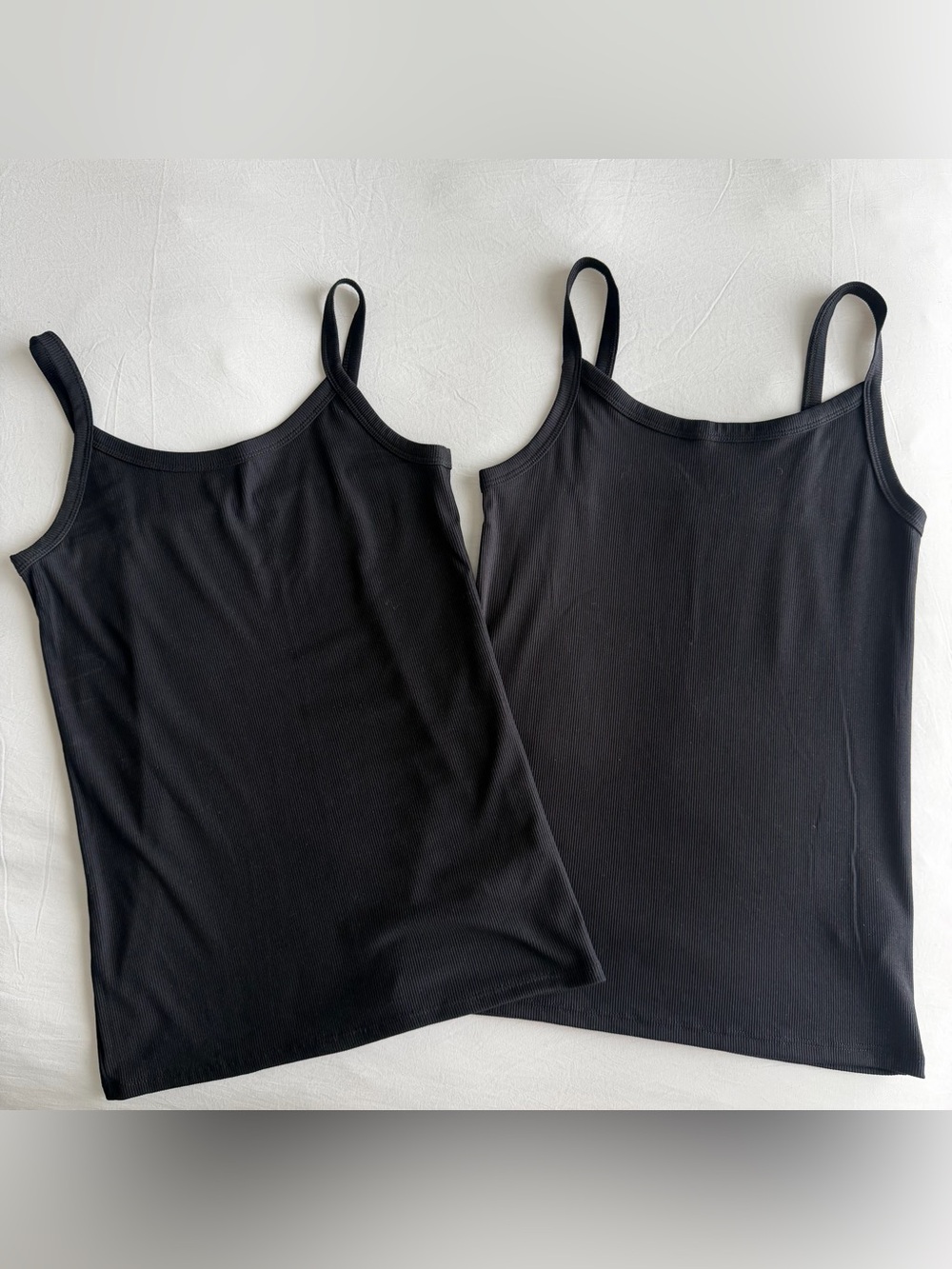 BUNDLE: (2) Two, No Boundaries Ribbed Cami Black Tank Tops, Size Medium